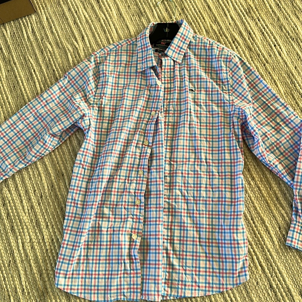 Boys vineyard vines whale button down shirt